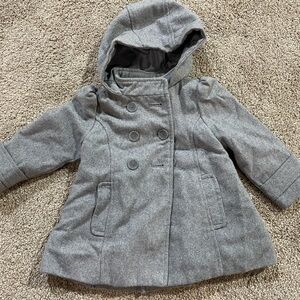 Gray Kids Hooded Peacoat